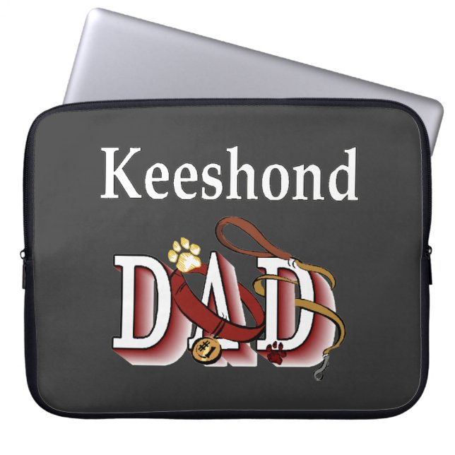 Keeshond Dad Laptop Sleeve (Front)