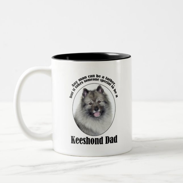 Keeshond Dad Two-Tone Coffee Mug (Left)