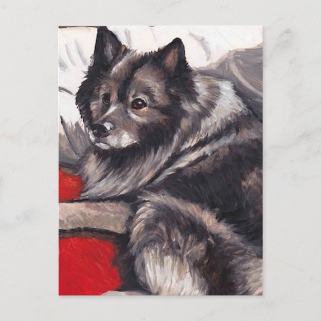 Keeshond Dog Art Postcard (Front)