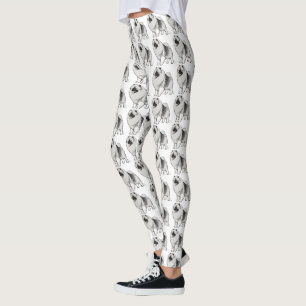 Keeshond Dog Cartoon Pattern Leggings