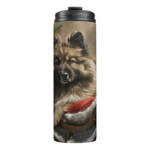 keeshond Dog Christmas Festive  Thermal Tumbler