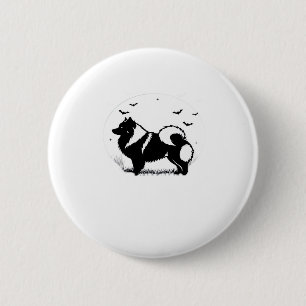 Keeshond Dog � Halloween Moon Silhouette Classic T 6 Cm Round Badge
