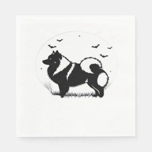 Keeshond Dog � Halloween Moon Silhouette Classic T Napkin