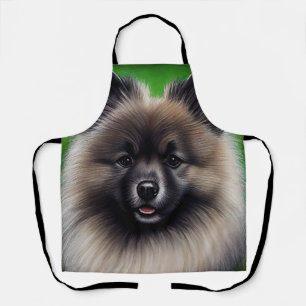 Keeshond Dog in St. Patrick's Day Dress Apron