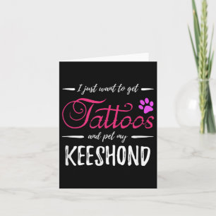 Keeshond Dog Lover Tattoo Funny Dog Mum Gift Idea  Card