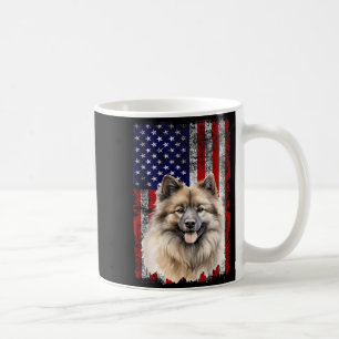 Keeshond Dog Lover US Flag 4th of July Patriotic Coffee Mug