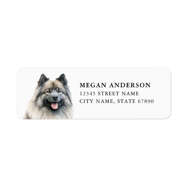 Keeshond Dog Return Address Labels (Front)
