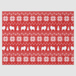 Keeshond Dog Silhouettes Christmas Pattern Red Tissue Paper<br><div class="desc">Keeshond holiday tissue paper. Festive Red and White Christmas Sweater Style Pattern with Keesie Silhouettes. Perfect for stuffing a holiday gift bag or cushioning small items. Add that final touch your your gift with this unique Kees lover's tissue paper.</div>