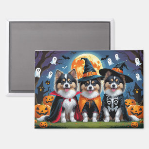 Keeshond Dogs Pumpkin Halloween Funny Magnet
