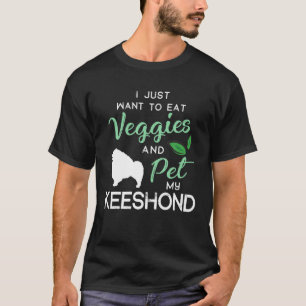 Keeshond Funny Vegan Dog Lover Owner Xmas Birthday T-Shirt