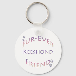 Keeshond Furever Key Ring