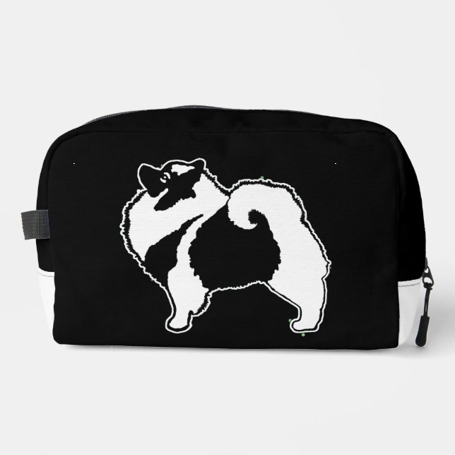 Keeshond Graphic Outline Cute Original Pet Dog Art Dopp Kit (Front)