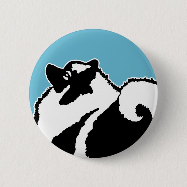 Keeshond Graphics  - Cute Original Dog Art 6 Cm Round Badge (Front)