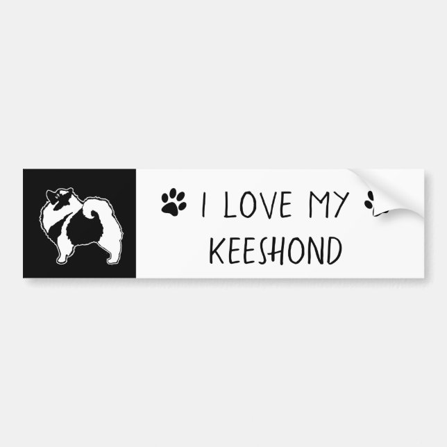 Keeshond Graphics  - Cute Original Dog Art Bumper Sticker (Front)