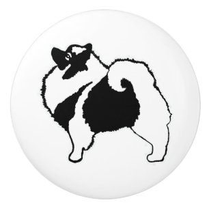 Keeshond Graphics - Cute Original Dog Art Ceramic Knob
