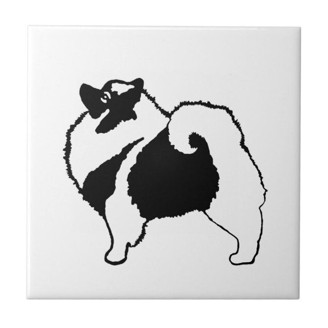 Keeshond Graphics  - Cute Original Dog Art Ceramic Tile (Front)