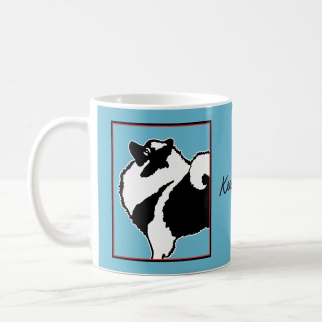 Keeshond Graphics  - Cute Original Dog Art Coffee Mug (Left)