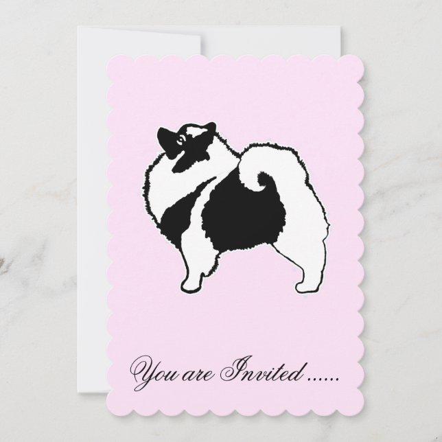 Keeshond Graphics  - Cute Original Dog Art Invitation (Front)