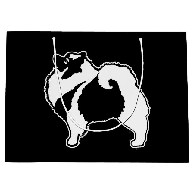 Keeshond Graphics  - Cute Original Dog Art Large Gift Bag (Front)