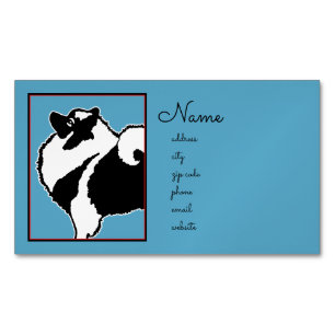 Keeshond Graphics  - Cute Original Dog Art Magnetic Business Card