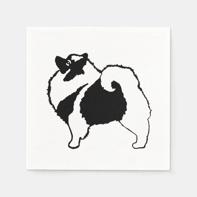Keeshond Graphics  - Cute Original Dog Art Napkin (Front)