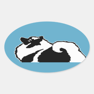 Keeshond Graphics  - Cute Original Dog Art Oval Sticker