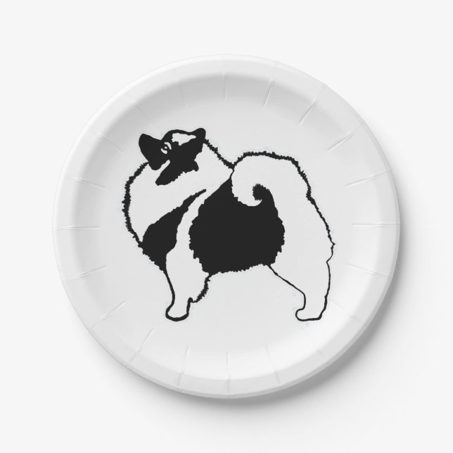 Keeshond Graphics  - Cute Original Dog Art Paper Plate (Front)