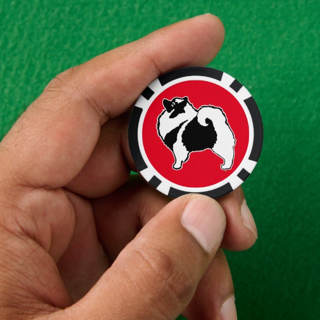 Keeshond Graphics  - Cute Original Dog Art Poker Chips (Hand)