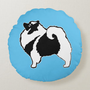 Keeshond Graphics - Cute Original Dog Art Round Cushion