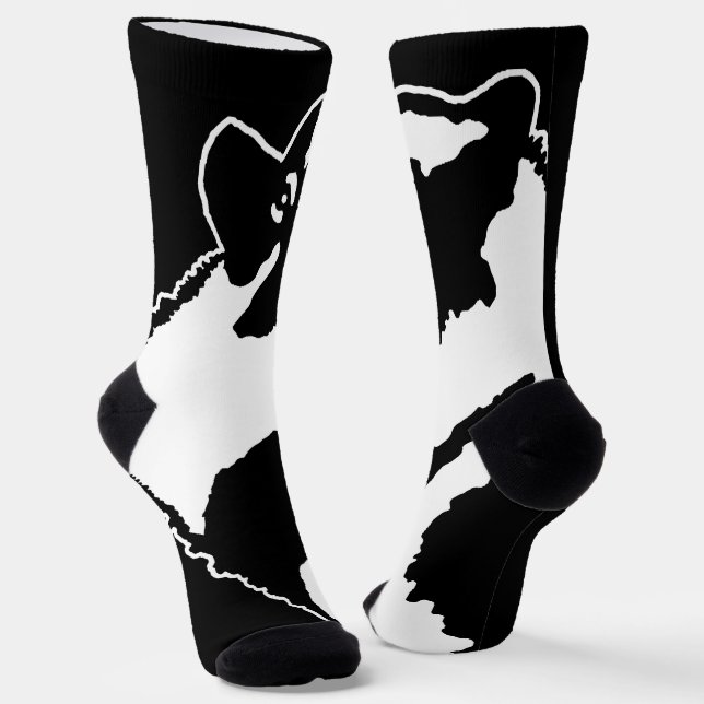 Keeshond Graphics  - Cute Original Dog Art Socks (Angled)
