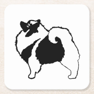 Keeshond Graphics - Cute Original Dog Art Square Paper Coaster