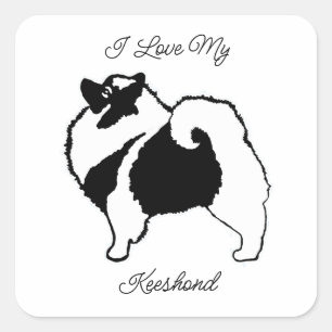 Keeshond Graphics  - Cute Original Dog Art Square  Square Sticker