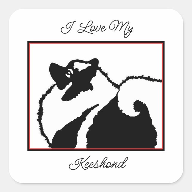 Keeshond Graphics  - Cute Original Dog Art Square Sticker (Front)