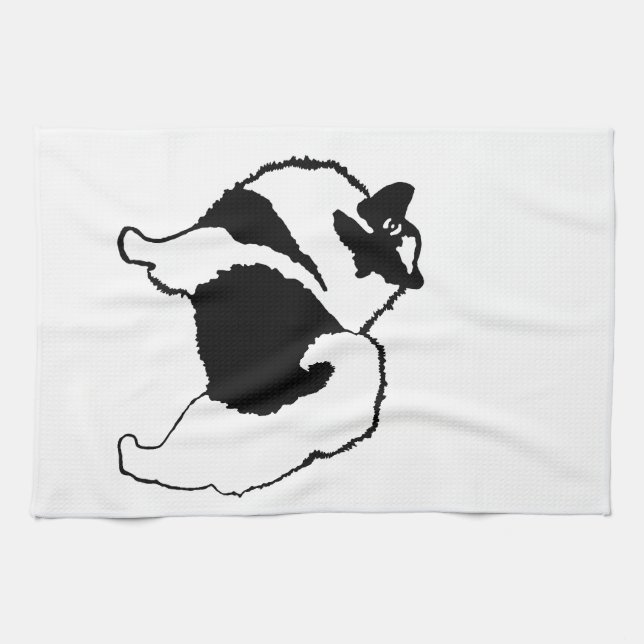 Keeshond Graphics  - Cute Original Dog Art Tea Towel (Horizontal)