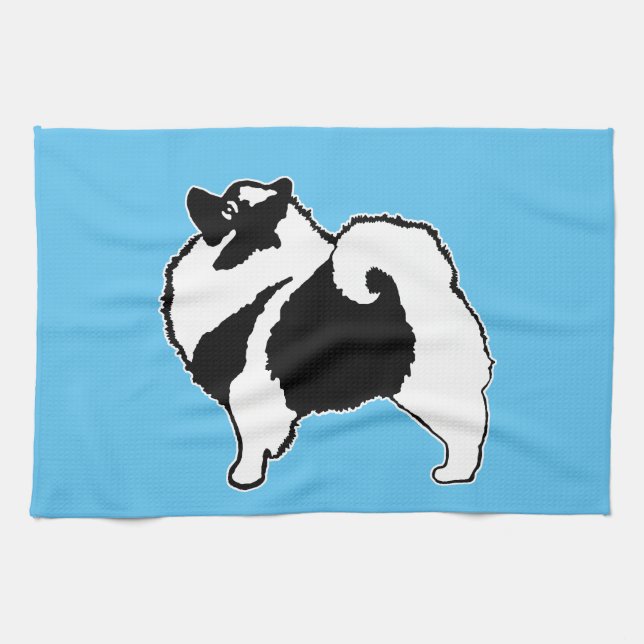 Keeshond Graphics  - Cute Original Dog Art Tea Towel (Horizontal)