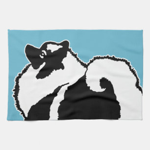 Keeshond Graphics  - Cute Original Dog Art Tea Towel