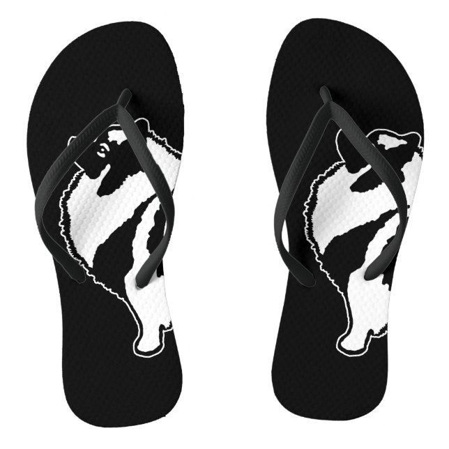 Keeshond Graphics  - Cute Original Dog Art Thongs (Footbed)