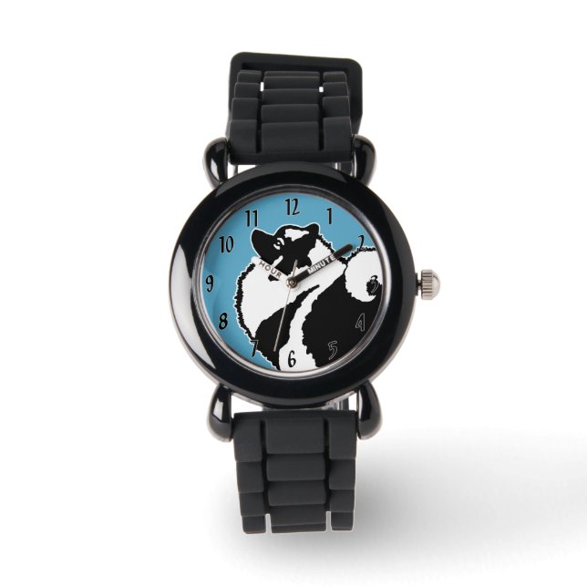 Keeshond Graphics  - Cute Original Dog Art Watch (Front)