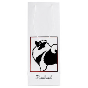 Keeshond Graphics - Cute Original Dog Art Wine Gift Bag
