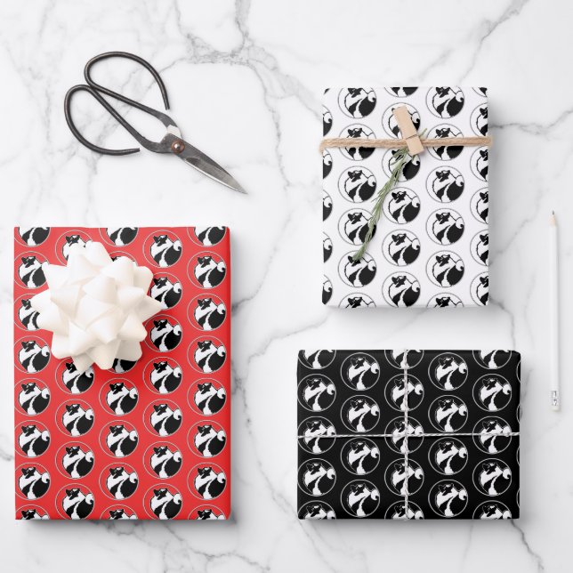 Keeshond Graphics  - Cute Original Dog Art Wrapping Paper Sheet (Front)