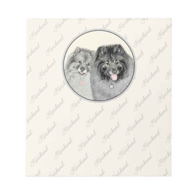 Keeshond Graphics Keeshond Mum and Son Notepad (Front)