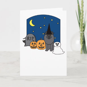 Keeshond Halloween Card