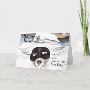 Keeshond Halloween greeting card