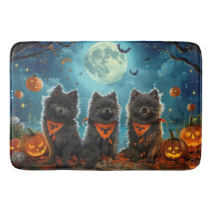 Keeshond Halloween Spooky Bath Mat