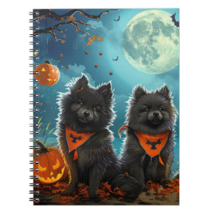 Keeshond Halloween Spooky Notebook