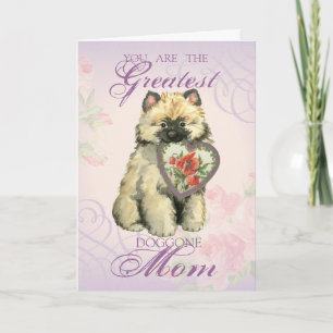 Keeshond Heart Mum Card