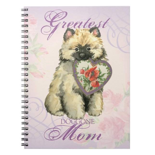 Keeshond Heart Mum Notebook (Front)