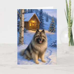 Keeshond Holiday Card