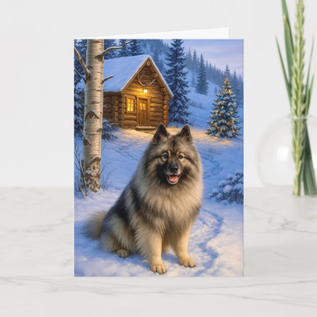 Keeshond Holiday Card (Front)