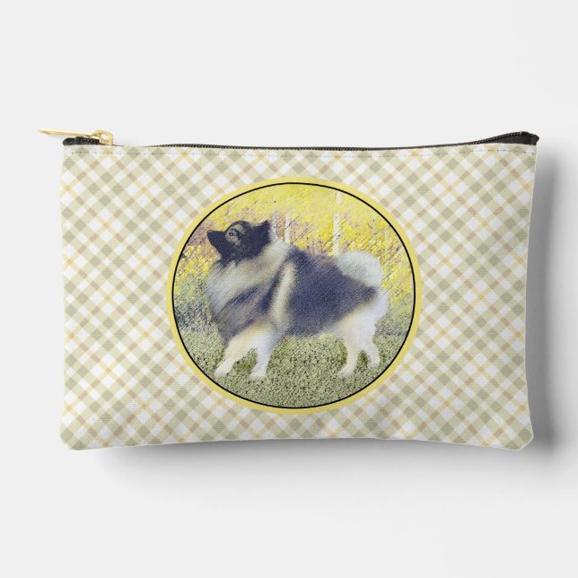 Keeshond in Aspen Painting Cute Original Dog Art Accessory Pouch (Front)
